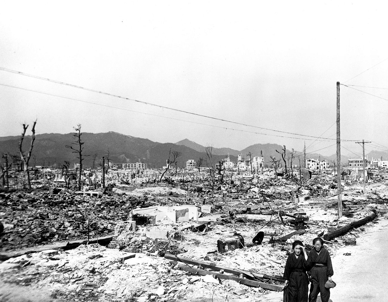 Atomic bomb damage Hiroshima, Japan
